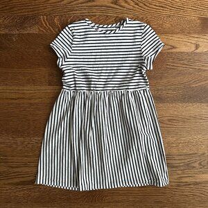 Striped Black and White Eden Dress for Girls Short Sleeve